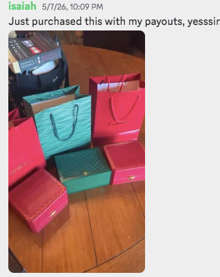 Student spending payouts on himself